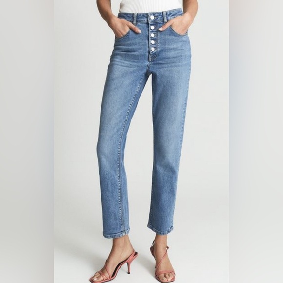 Reiss women’s Bailey high rise straight leg jeans size 28R - Picture 2 of 12